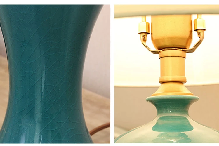 Antique Decor Porcelain Chinese Ceramic classic hotel bedside table light LED Table Lamps