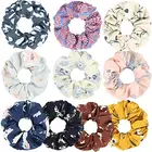 Low MOQ custom design logo hair scrunchies for Girls
