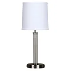 UL CUL Listed Brushed Nickel Portable Table Lamp Base With Outlets T20171