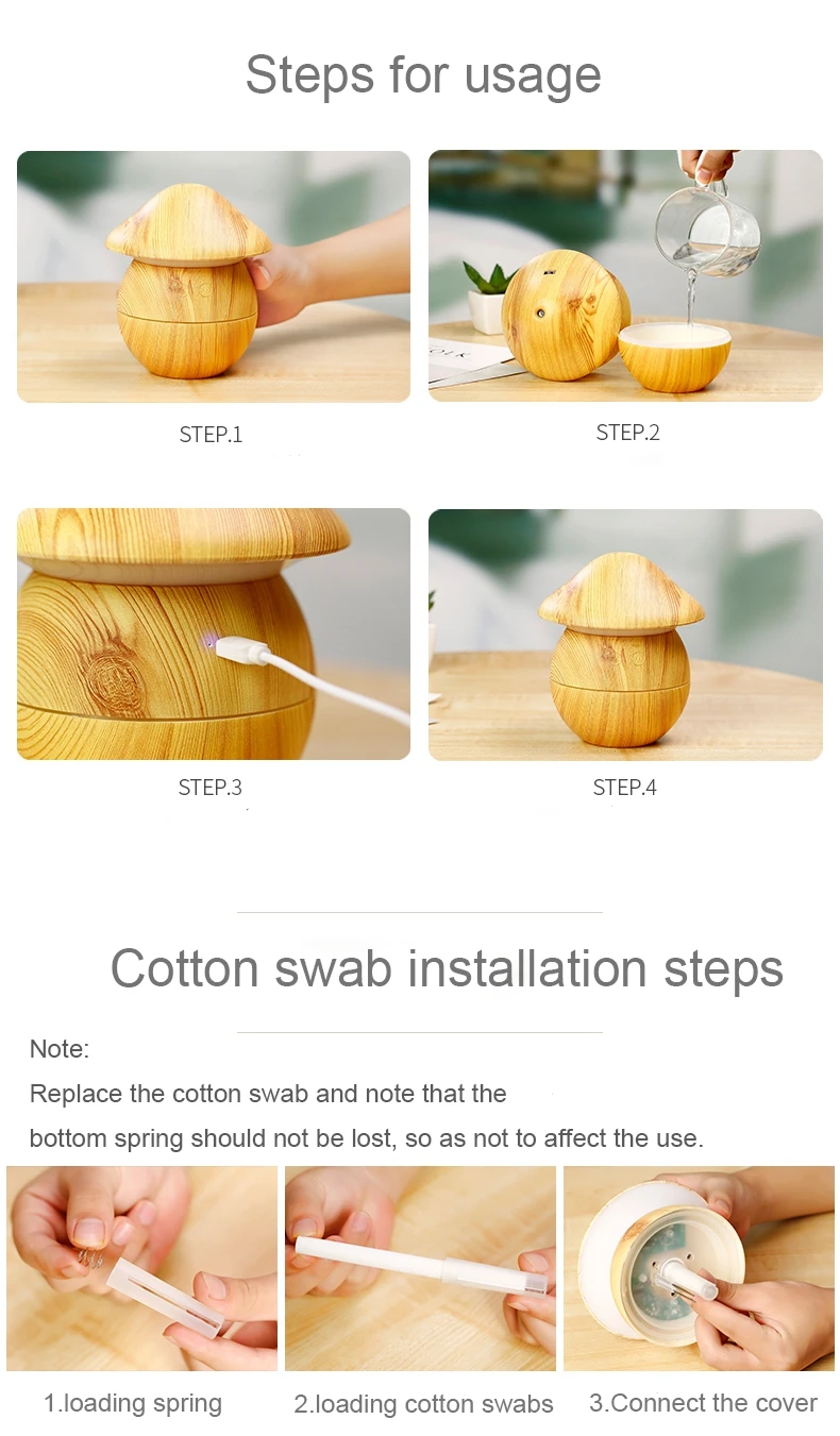 3 In 1 Air Humidifier Oils Usb Aroma Diffuser Mist Maker Mini Wood Grain Ultrasonic Air Humidifier Humificador For Home Office 7 - ANKUX.COM
