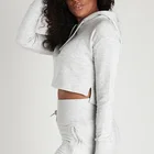 Logo Customization Custom 2020 New Women Fitness Sportswear Long Sleeve Crop Top Hoodie