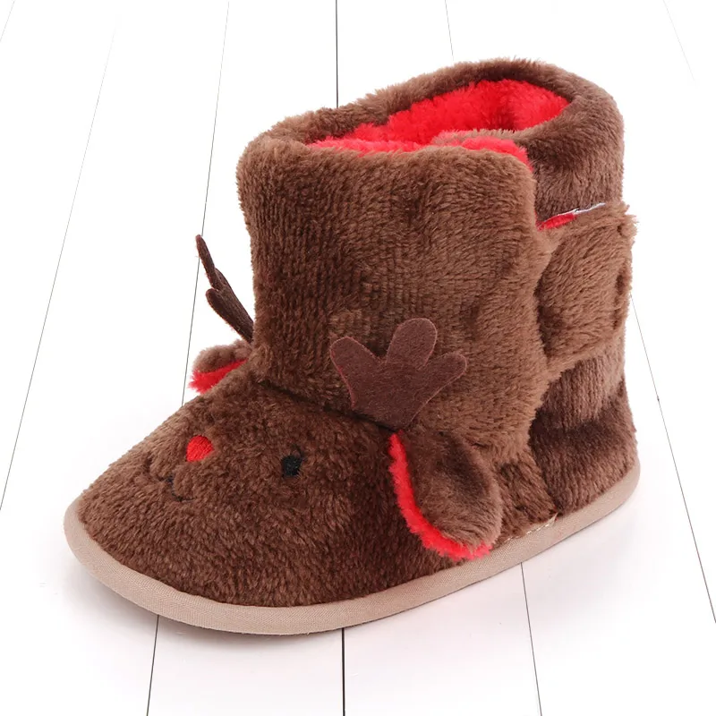 wholesale solid cartoon design boots with warm soft soled baby walking boots factory