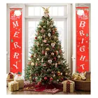 Holiday Christmas Decoration Door Couplet Holiday Couplet Outdoor Banner Christmas Hanging Flag Banner