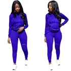 Hoodies 2 Piece Womans Set Hot Sale Women's Pure Color Blank Designer Hoodies Hooded Suit 2 Pieces Gym Set