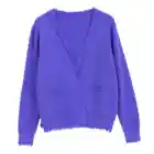 JianTong Women Basic Solid Casual Open Front Long Sleeve Loose Knit Short Shrug Ladies Cardigan Sweater Coat With Pocket
