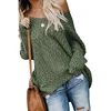 Fashion new arrival long sleeve elegant knit off shoulder Sweater for women