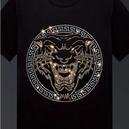 Free sample Wolf custom rhinestone heat transfer logo design for garment