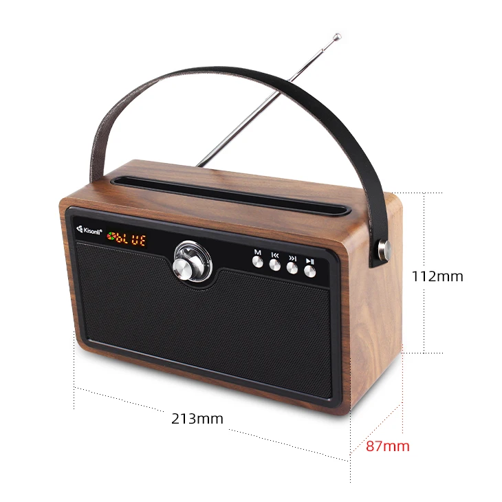 V4.0 Active Wooden Hifi Retro Speaker Portable Powerful Subwoofer Loud Sound System Radio Bluetooths Speaker - ANKUX.COM