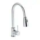Single Handle High Arc Brushed Nickel Pull out Stainless Steel Kitchen Sink Faucets with Pull down Sprayer