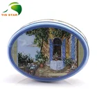 Hot Sale Personalized Oval Shape Metal Biscuit Cookie Tin Box Container