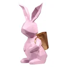 HOT Sales resin animal craft indoor rabbit statue with vase on back for home decor