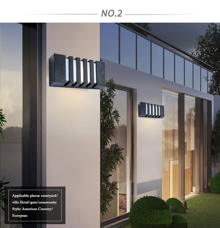 Modern Design Energy saving Geometry Aluminium body Home Outdoor Wall Lamp