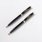 wholesale customized gift black mechanism metal promotional items ballpoint pens with custom logo advertising