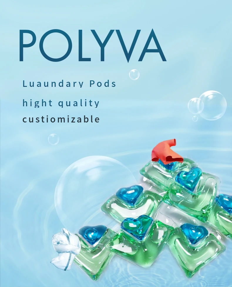 Polyva 3 In 1 Apparel Cleaning Laundry Pods Clothes Washing Custom Made Laundry Beads