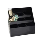 High quality black acrylic cosmetic rack display cabinet and storage box