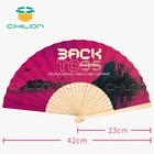 Mushroom Storm Design Handheld Fan Foldable Wooden Hand Fan