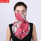 Summer KCOA Newest Women Multi-function Short Scarf Bandana Chiffon Silk Neck Gaiter Sunscreen Breathable Hijab