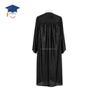 School School Black Graduation Gown Wholesale Black Shiny Graduation Gown And Cap For School Uniform With Tassels