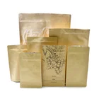 Biodegradable Packaging Compostable Pouch Soluble Zipper Pack Coffee Loose Leaf Tea Kraft Paper Bag