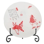 Clear tempered cheap glass charger plate with decal printing