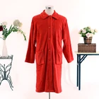 Bathrobes Coral Fleece Plush Lady Button Knee Bathrobes
