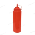 Hotel use clear color plastic squeeze sauce bottle / bbq sauce bottle with cap