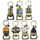 custom wholesale personalised metal logo enamel bottle opener keyring