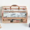 Bingo Make Up Beauty Storage Vanity Acrylic Large Lockable Case with Rose Gold Frame & Marble Effect Interior