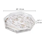 Whitewahsed wood octagonal serving tray with cutout handles wood tray octagon