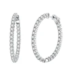 Fine Jewelry Manufacturer 35mm Oval Inside out Hoop Earring for women