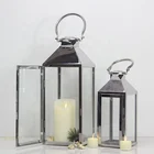 Candle Lantern Candle Large Lanterns Wedding Silver Large Outdoor Garden Glass Metal Candle Stainless Steel Lantern