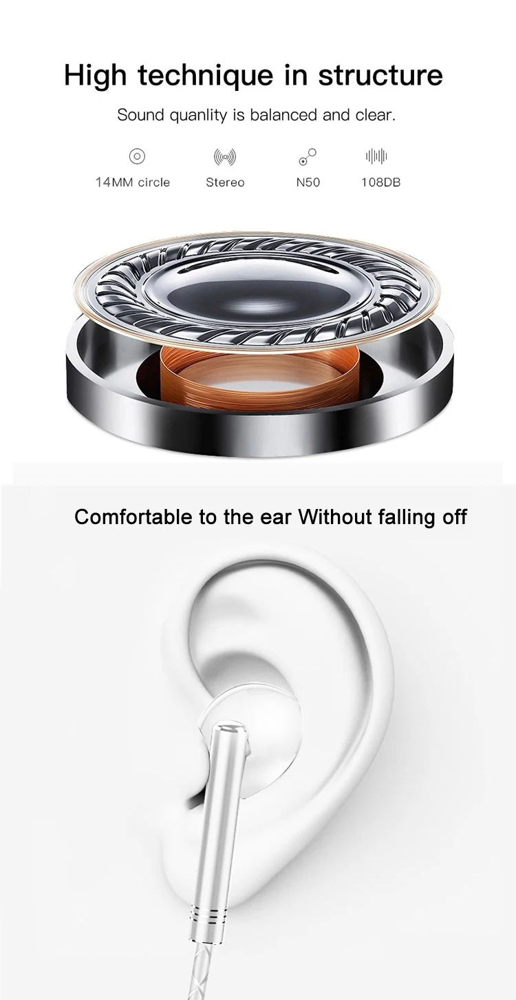 Phone And Accessories Wire Control Mini Oem Mobile Earphone Headset Stereo Headset - ANKUX.COM