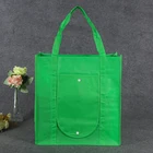 Sky blue color portable reusable eco non woven folding bag