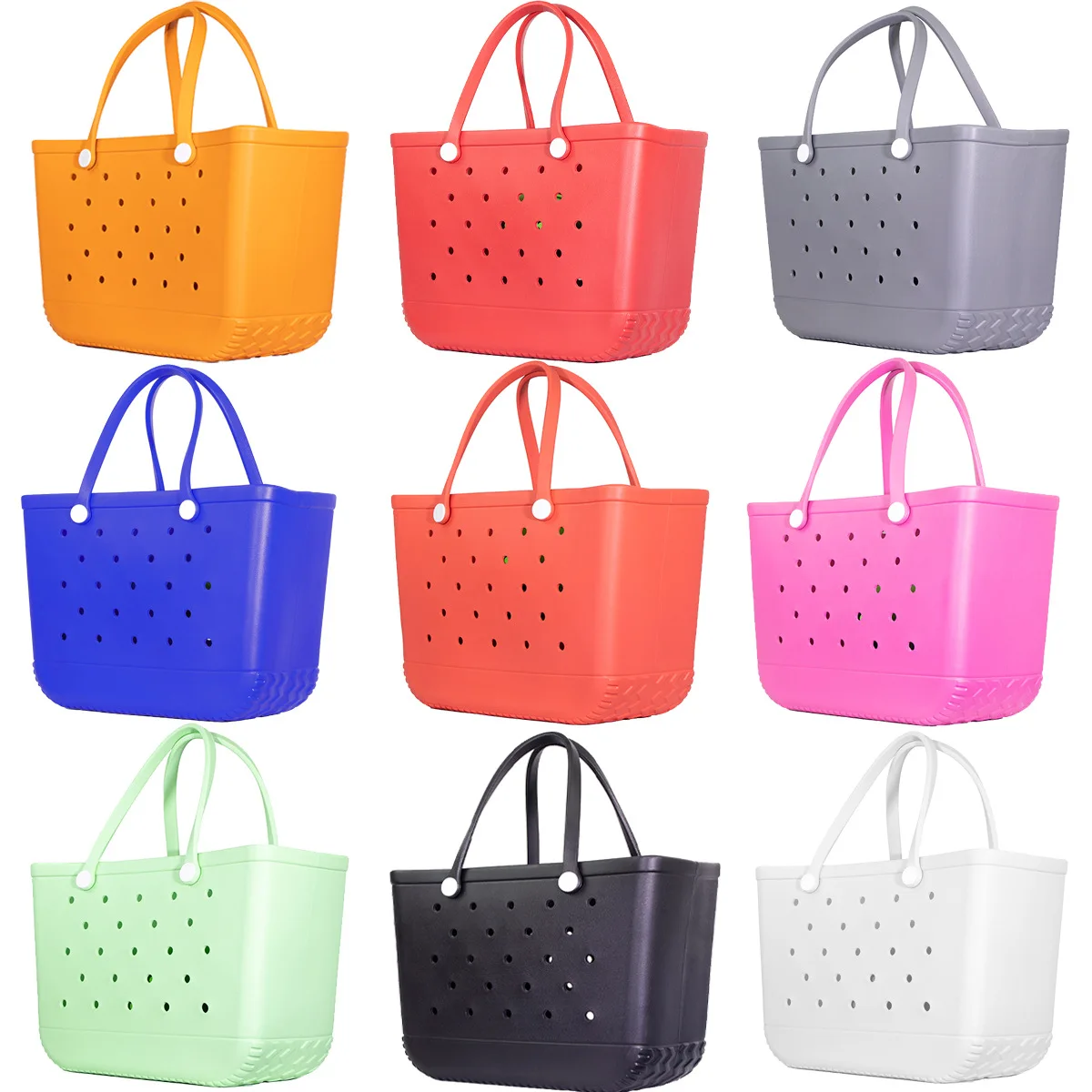 Custom Women Beach Waterproof Tote Bags Custom Summer Rubber Totes