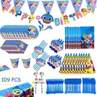 Party Decoration Party Cutlery Paper Cup Paper Tray Theme Baby Birthday Party Decoration Set