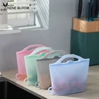 New product Food Grade Silicone Reusable Storage Bag Silicone Fitness Food Bag keep food fresh bag pouch pocket sack poke