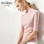 Customizable Spring half Sleeve 100% organic cashmere women V neck fashion sweater pullover