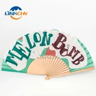 Paper Fans Wood Wood Fabric Fan Wholesale Custom Printed Wooden Paper Fabric Fans