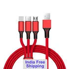 Lafalink Nylon Braided Fast Charge Type c Phone Charger 3 in 1 Micro Data Cable