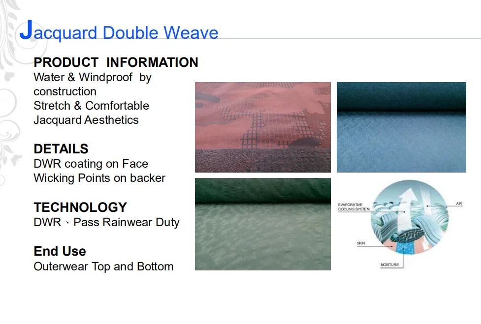 n50376b item name 4 way stretch double weave jacquar