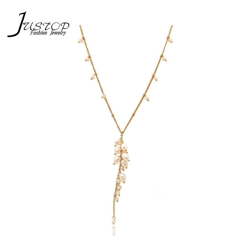 factory custom gold jewellery women fashion real pearl necklace