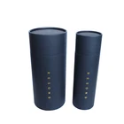 Biodegradable Food Grade Custom Round Paper Food Packaging Black Gold Printed Cylinder Paper Box