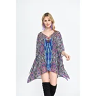 Bohemian style tops breathable summer colorful plus size women blouse
