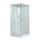Simple 80*80*215 cm Square Shower Cabin with Tray and Top Shower