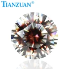 one-time forming multi brown white color Round shape cubic zirconia special color cz loose stone