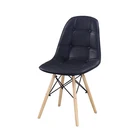 PU modern wooden with wooden legs and pull buckle dining chair