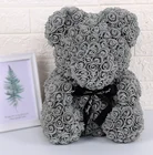 customized quality flower wedding table decoration Rose Dog Rabbit bubble PE Teddy bear rose Preserved rose bear