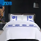 Reactive Printing Blue and White Porcelain Hotel Bedding Sets 100% Cotton Beijing Manufacturer
