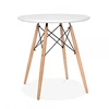 Modern Cheap Round Tables Wood Base MDF Restaurant White Dining Table