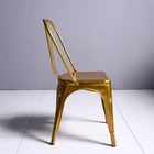 industrial stackable metal dining chair steel frame mini colorful metal chair